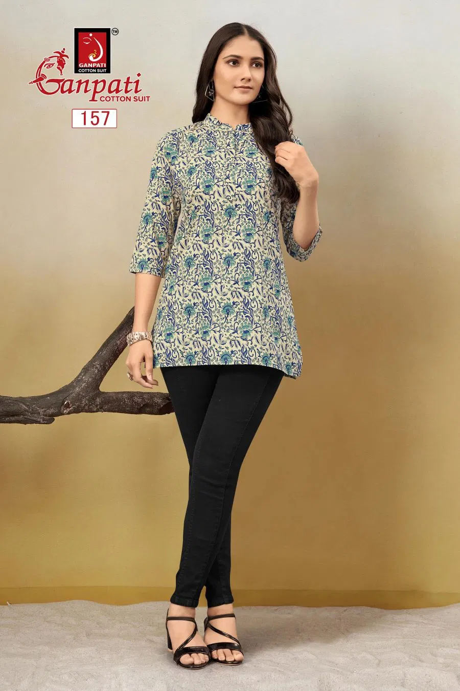 Ganpati Tarana Vol 2 Casual Wear Cotton Printed Short Tops Wholesale In India